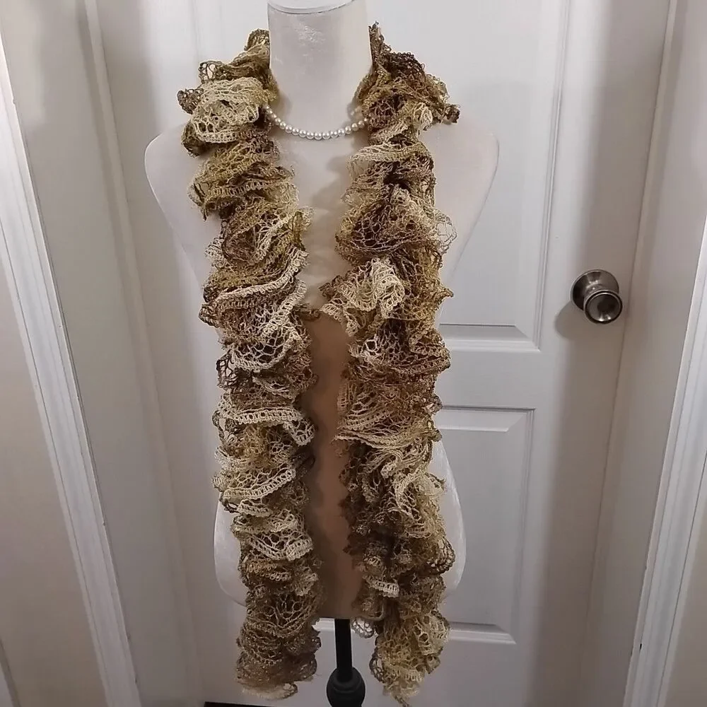 Unbranded Womens Gold Ruffle Scarf